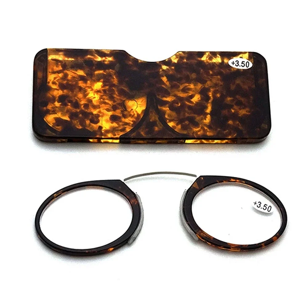 Clip-On Mini-Lesebrille für Männer und Frauen, Korrekturbrille ohne Bügel, Tragbare Pince-nez +1,0~+3,5