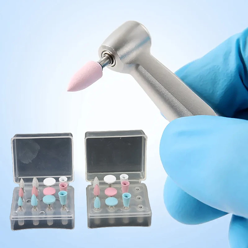 9/12 قطعة/المجموعة الأسنان سيليكون تلميع المطاط طحن رؤساء الأسنان الملمع 2.35 مللي متر RA التشطيب لقبضة يد بسرعة منخفضة