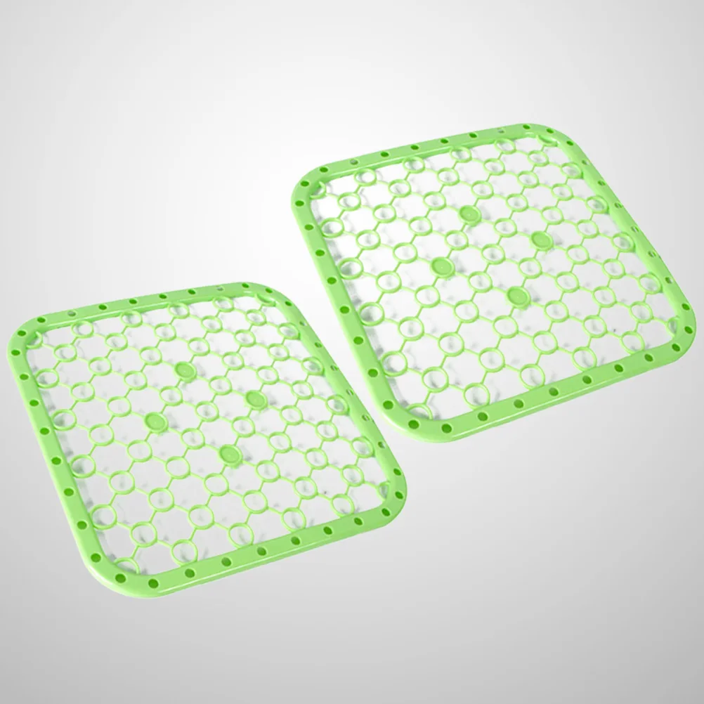 

2 pcs Draining Mat Heat Resistant Non-slip Kitchen Fruit Veggie Pad Dish Mat Tear Flexible Lightweight Portable