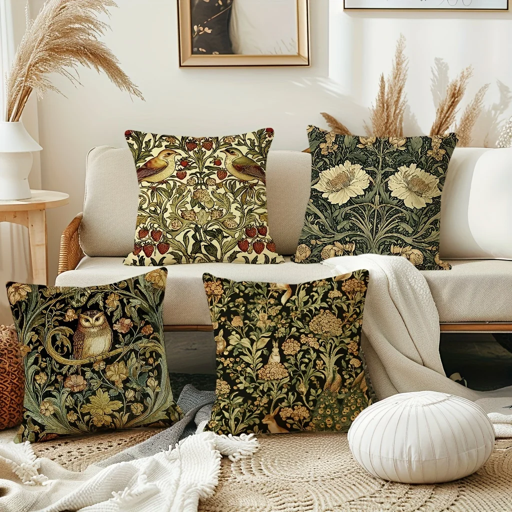 Floral Throw Pillow Cover, 18