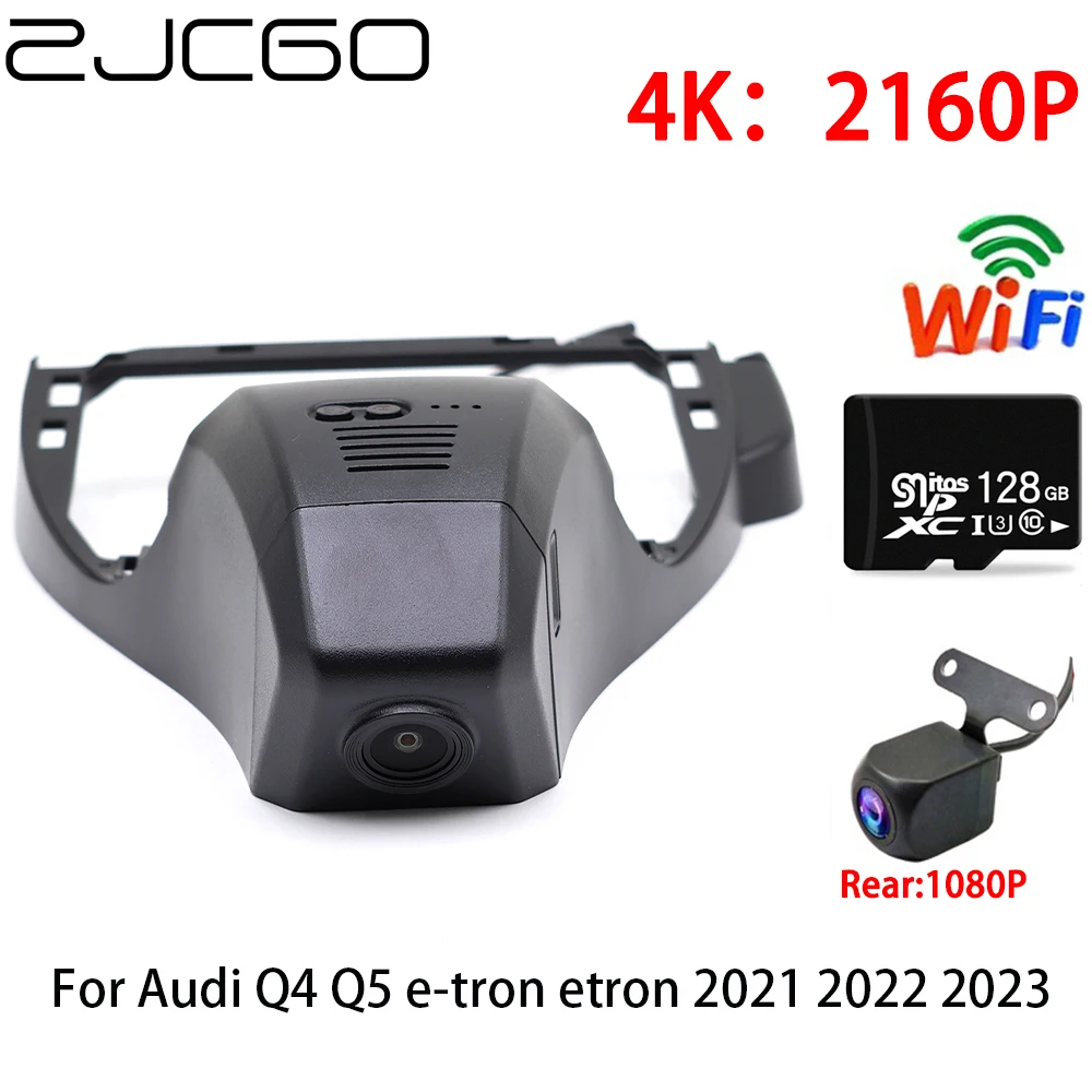 ZJCGO 2K 4K Car DVR Dash Cam Wifi Front Rear Camera 2 Lens Monitor Parking for Audi Q4 Q5 e-tron etron 2021 2022 2023 2024