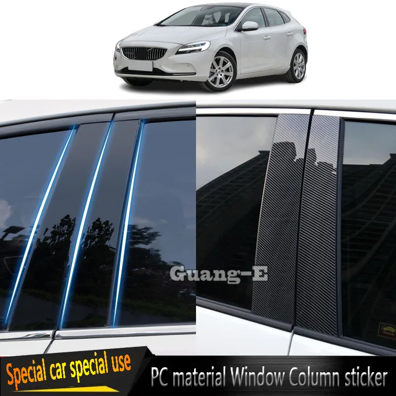 

Car PC Material Pillar Post Cover For Volvo V40 2013 2014 2015 2016-2019 Door Trim Window Molding Stickers Plate Accessories