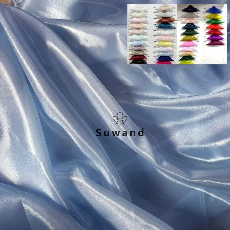 New Liquid Glossy Organza Fabric Water Gloss Organza for Wedding Dress Suit Clothing DIY Photographic Background Decoration