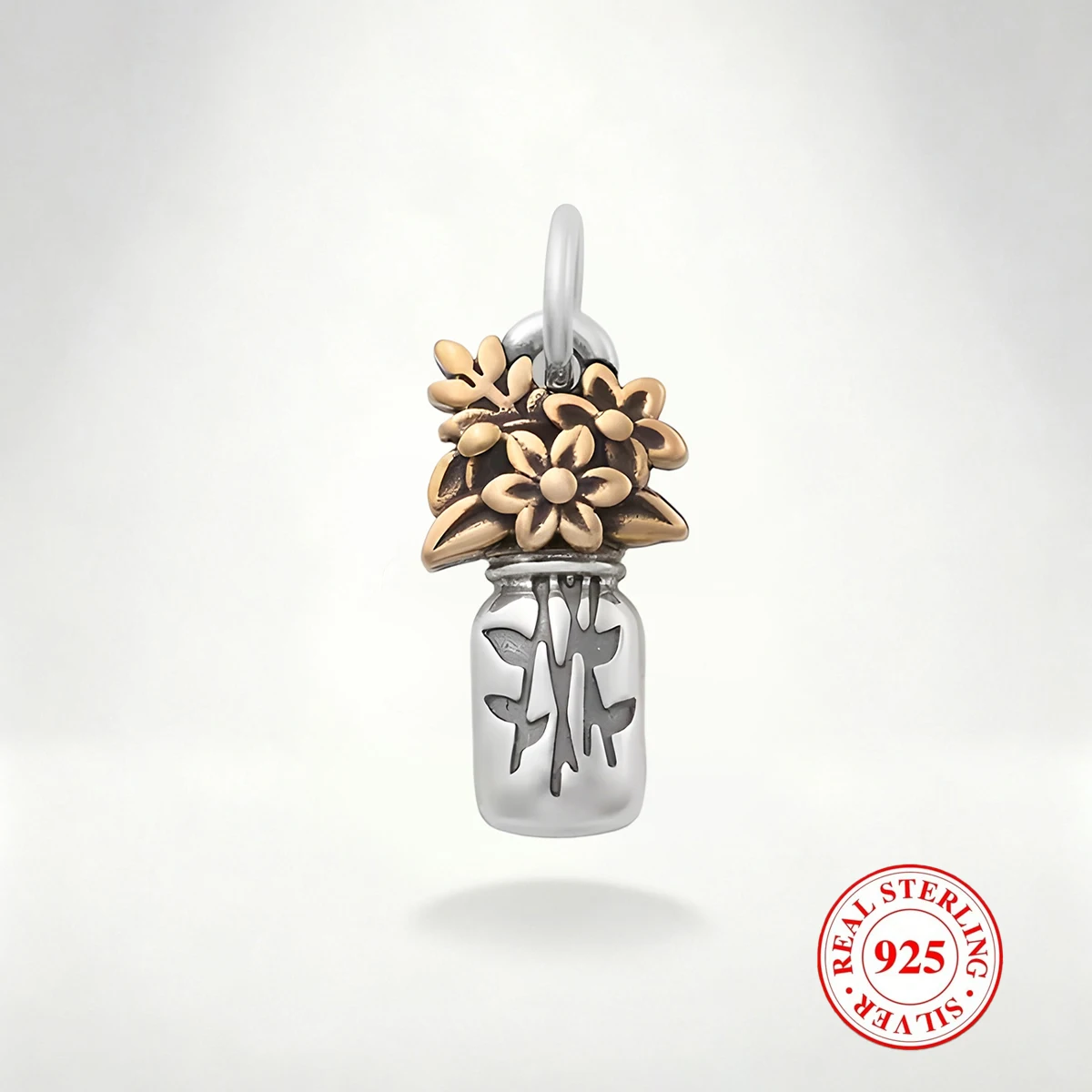 

1 PC S925 Sterling Silver Flower Pendant, Exquisite And Colorful DIY Pendant, for DIY Necklace and Bracelet Decorations