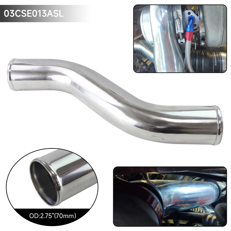 

40 Deg 70-80mm /2.75-3.15" inch Z / S Shape Aluminum Intercooler Intake Pipe Piping Tube hose Thickness:1.8mm L=450mm