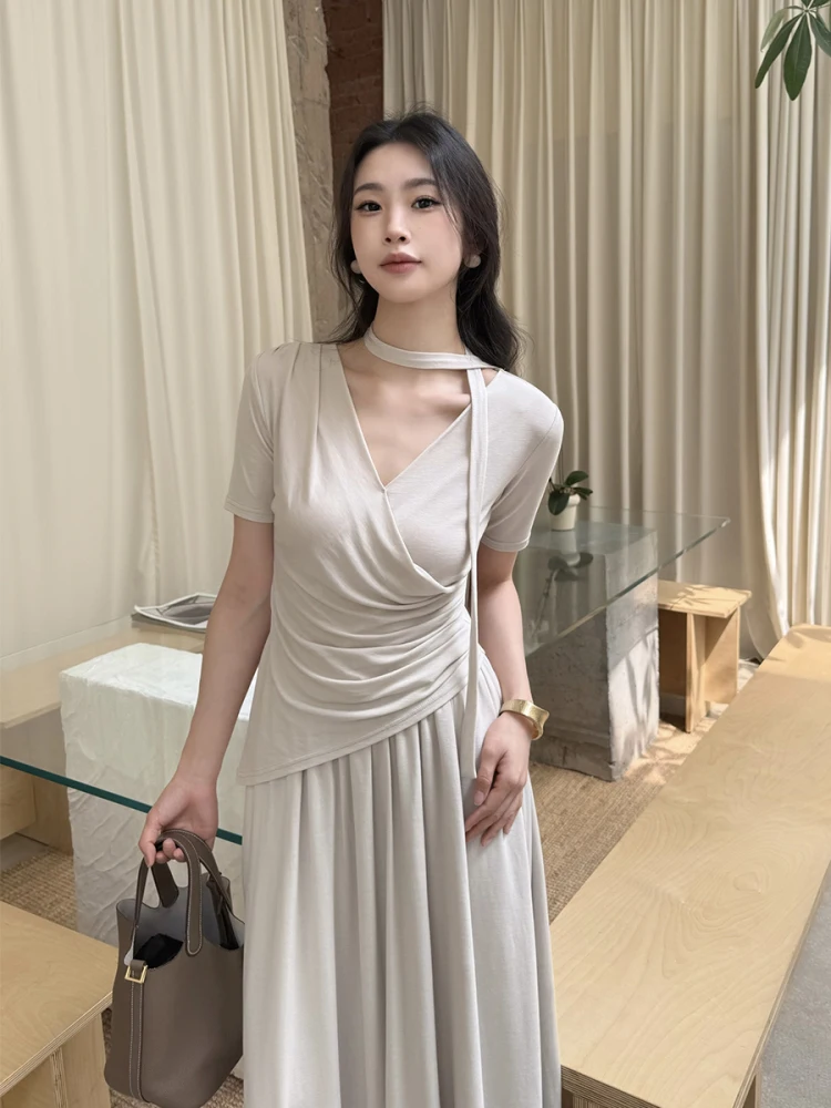 

Комплект Synergy Soft Skin-Friendly V-Ne ort Sve Commute Dr Set: Модный женский костюм-двойка для лета, новинка, приталенный крой