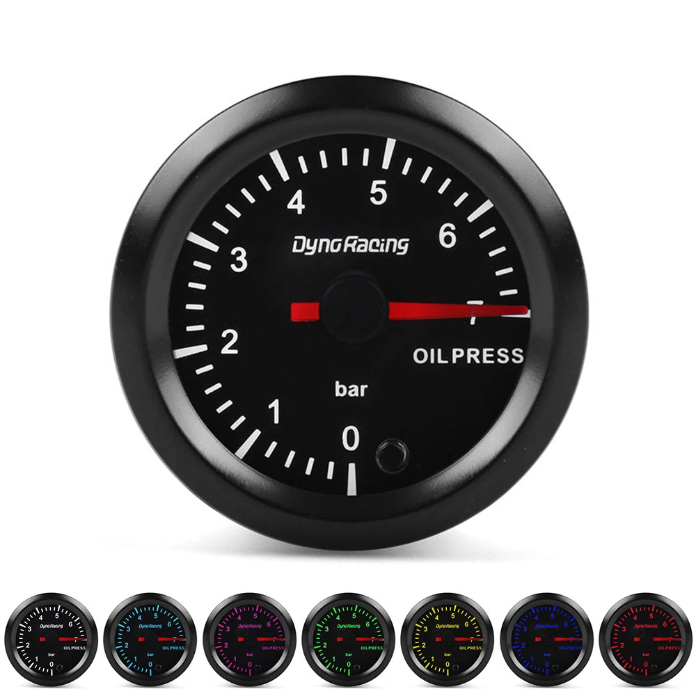 

​2" 52mm 7 Colors LED Car Oil Pressure Gauge 0-7 BAR Oil Press Meter High Speed Motor With Sensor