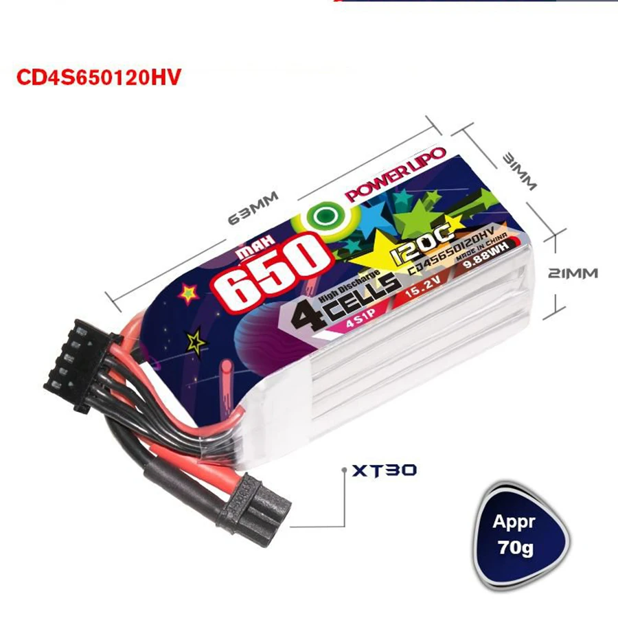 CD2S-6S650120HV 650MAH 2S 3S 6S 120C akumulator litowy wysokiego napięcia