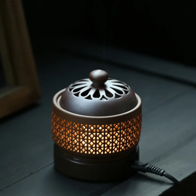 Essential oil incense burner electronic aromatherapy incense powder essence timed temperature control heating incense burner