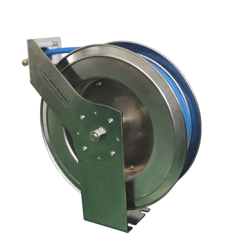 

304 316 Stainless Steel Spring Retractable Hose Reel High Pressure Manual Stainless Steel Cable Reel