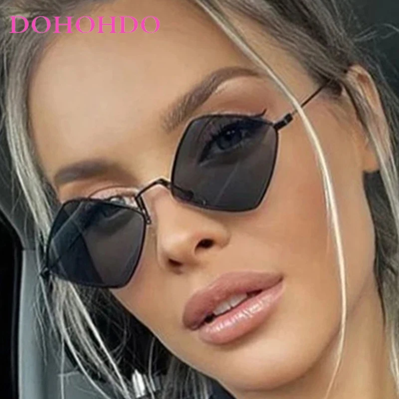 

Trendy Small Polygonal Women Sunglasses Luxury Brand Metal Frame Men Sunglass Outdoor Driving Travel Eyewear Ladies Lentes UV400