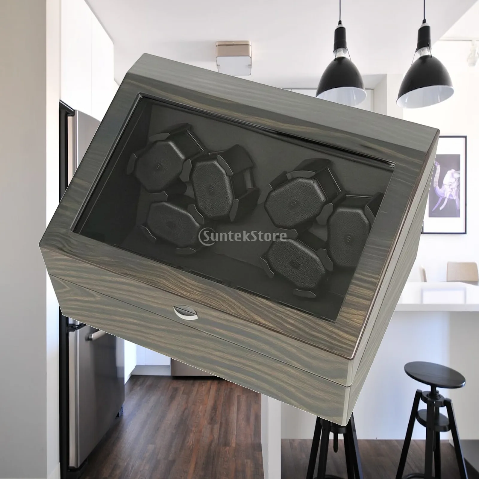 Watch Winding Storage Case Multiple Rotation Modes Automatic Watch Winder Box High-Gloss Cushioned for Collector Display Cabinet
