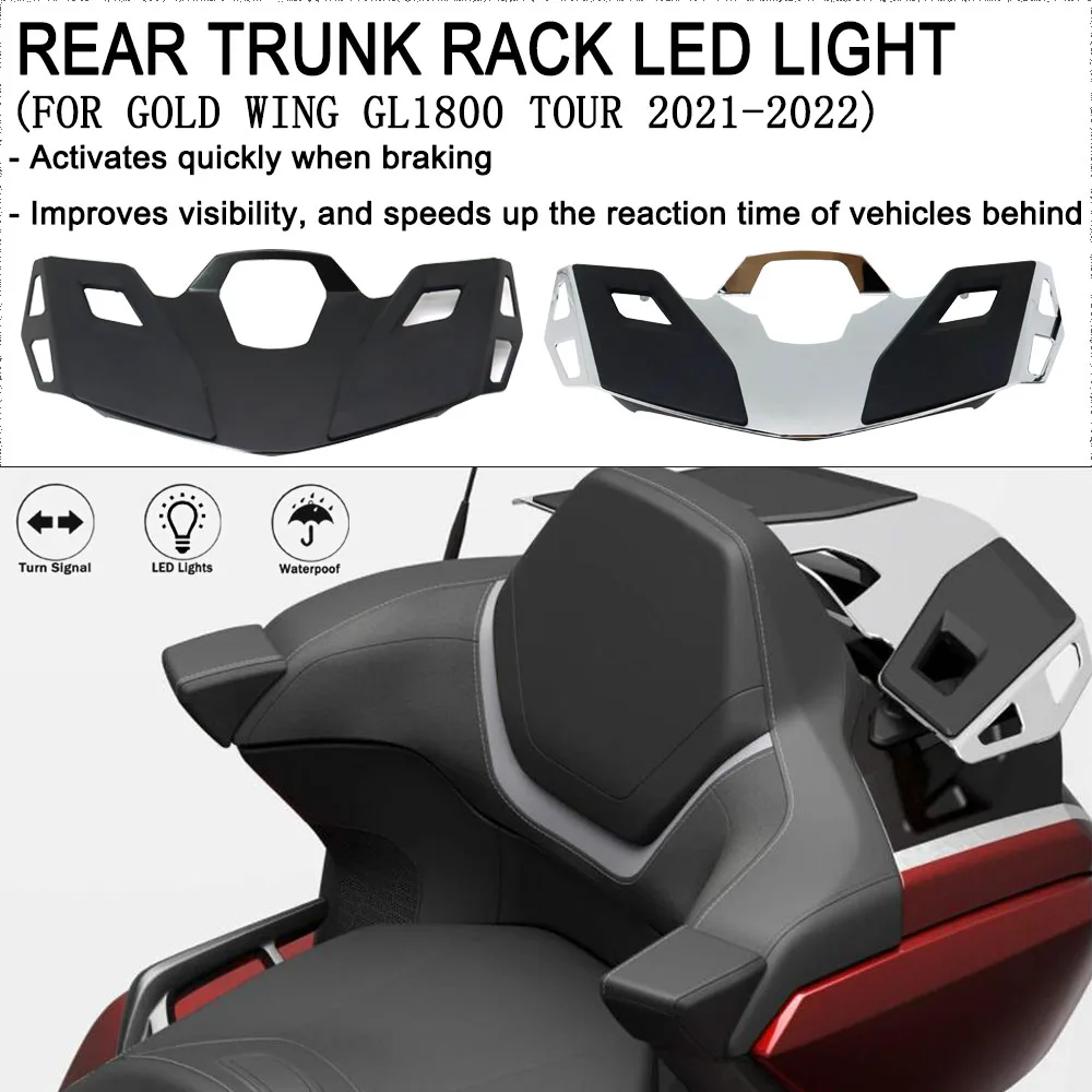 GL1800 TOUR Motorcycle Rear Top Box Shelf Turn Signal Trunk Luggage Rack LED Brake Light For Honda GOLD WING GL 1800 2021 2022