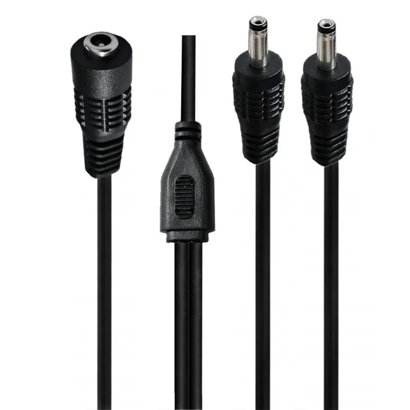 DC 3.5mm x 1.35mm Y Splitter Cable 1 Female to 2 Male ,3.5mm x 1.35mm Power Extension Adapter Cable for CCTV Cameras, LED Light
