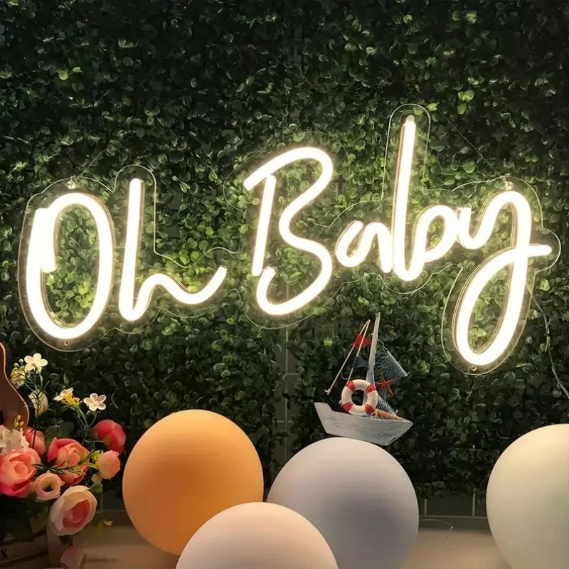 

Oh Baby Neon Sign LED Neon Light for Bedroom Home Wall Decoration Room Hanging Decor Wedding Party Baby Shower Backdrop Signs