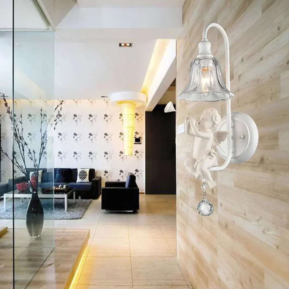 Modern Lamps lustre Lighting Led Pendant Creative Crystal Chandeliers With The Angel For Living Room Light lw591158py view 5