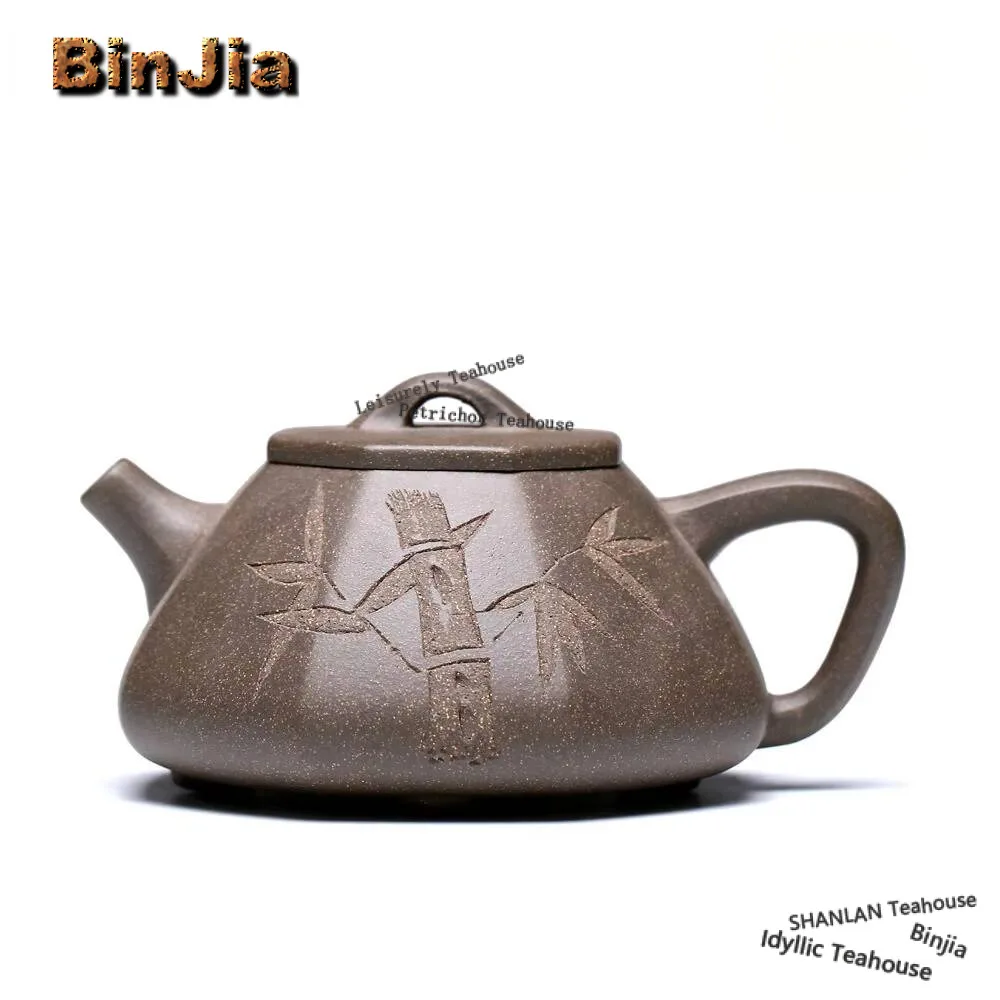 

Чайники из фиолетовой глины Yixing 250 мл, ручная работа, восьмиугольный каменный совок, необработанный чайник с фильтром Zisha, чайный набор
