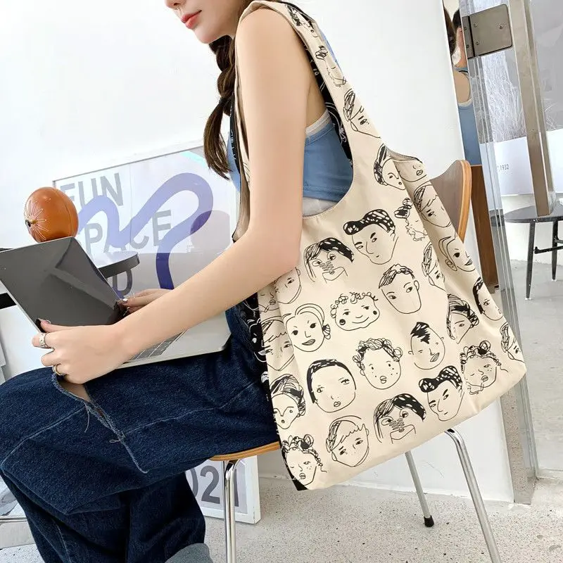 Bolso de lona para mujer, bolsa de hombro de alta capacidad, suave, con cremallera, informal, a la moda, combina con todo