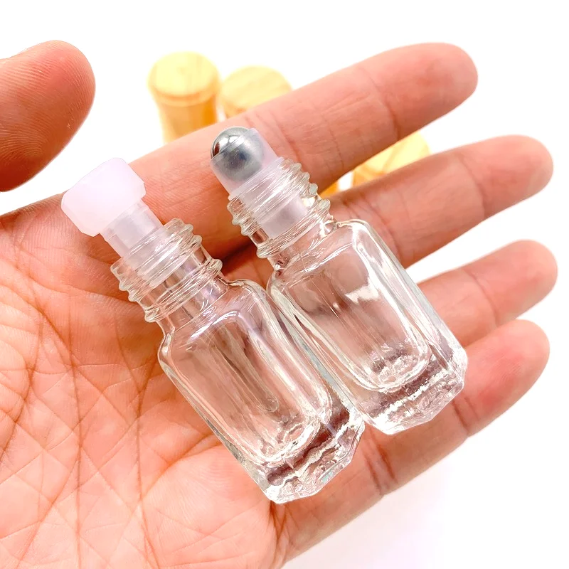 20pcs Arabian Oud Oil Tester Bottles for Essence Perfume with dropper Stick Stainless Steel Roller Ball Fake Wooden Cap P337