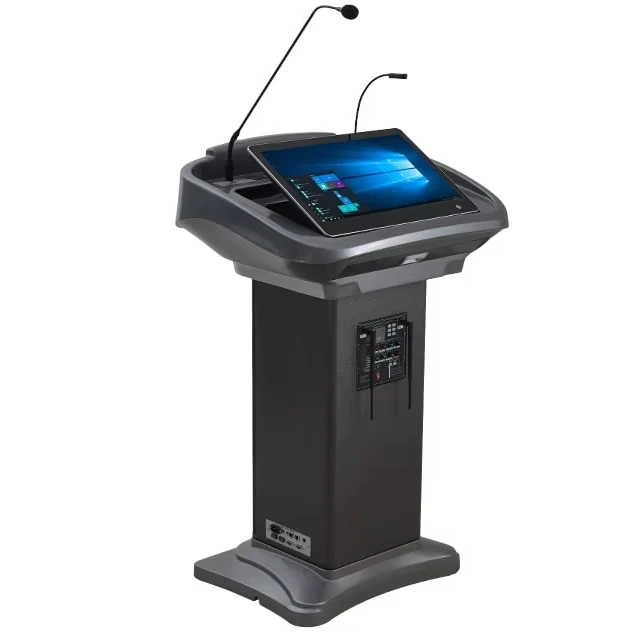 Digital Podium with Screen Smart School Equipment Machine Wireless Microphone System with Loudspeaker Amplifier