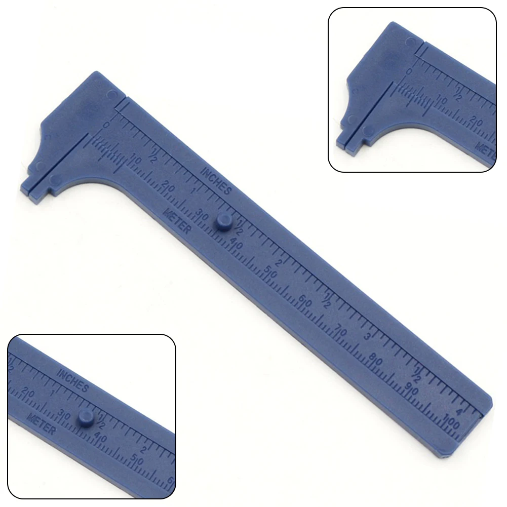 2pcs 0-100mm Mini Plastic Vernier Caliper Double Scale Ruler Measure Buddhist Beads Walnuts Jewelry Antique Measuring Tools