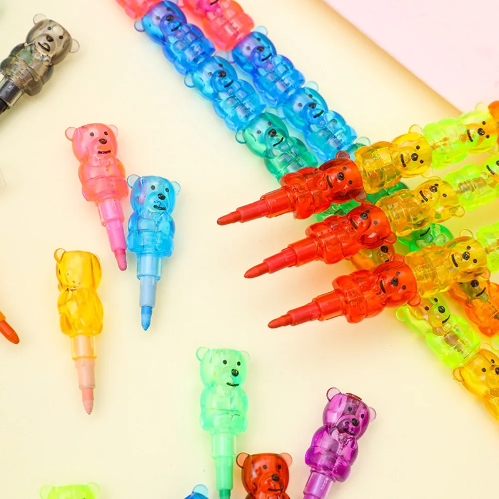 6–24 Stück Baustein-Bären-Stifte in 12 Farben für Geburtstagsfeiern, Karneval, Schulanfang, Geschenk, Schule, Kindergarten, Preis, Geschenkpaket – Detail 3