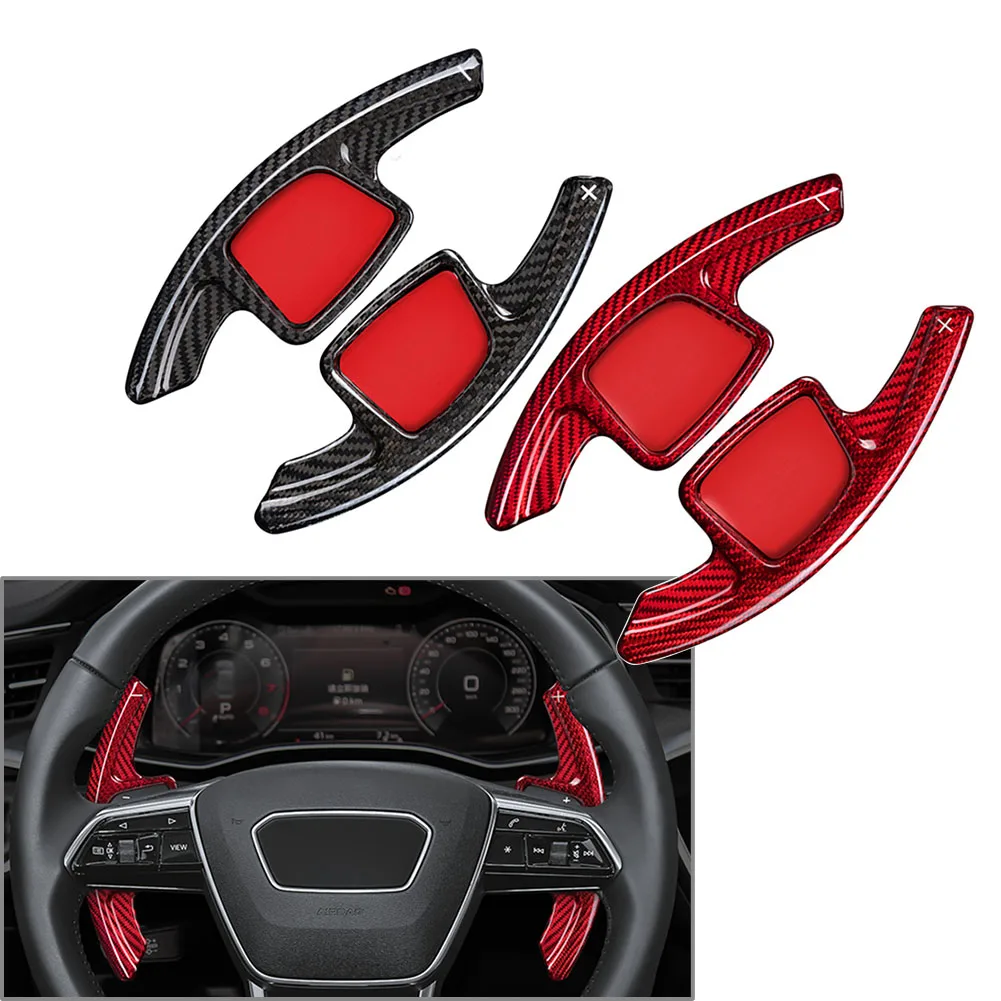 

Carbon Fiber Car Steering Wheel Paddle Shifter Extension For Audi A7 A6 C8 2019-2021 & A4 B9 S4 A5 2020-2021