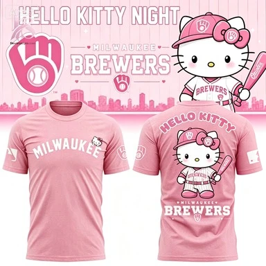Milwaukee Hello Kitty Night 2026 Summer Men and Women Parent Child Cotton T-shirt Comfortable, Breathable, High Quality Ins Y2k