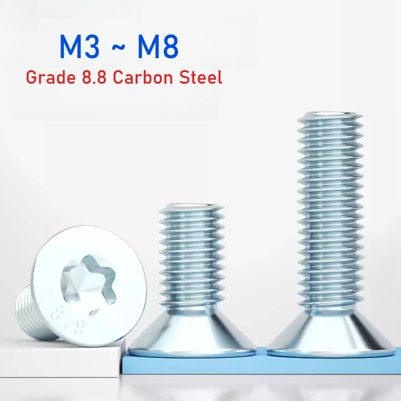 

Grade 8.8 Blue Zinc Plated Screws M3-M8 Six-Lobe Torx Drive Flat Countersunk Head Carbon Steel Fastener Fixing Bolts
