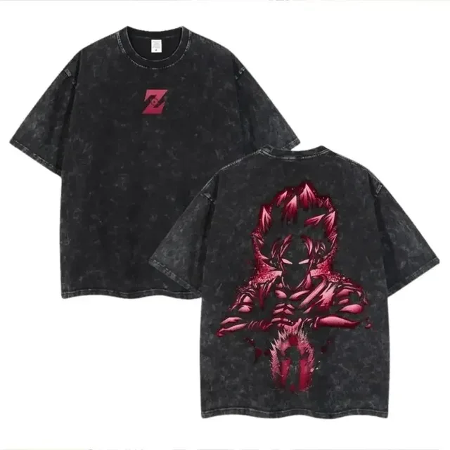 

Dragon Ball Z Vintage Wash T Shirt Men Fashion Anime Goku Vegeta Graphic Tee Casual Soft Cotton Short Sleeve Streetwear Tops
