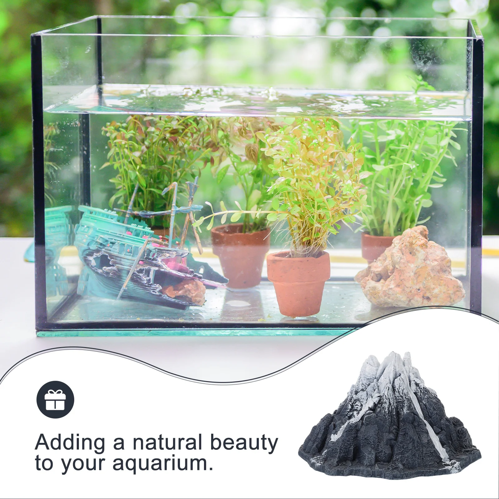 

Mini Snow Mountain Aquarium Decor Fish Tank Landscape Ornament Simulation Rock Craft Decoration Pets Accessories