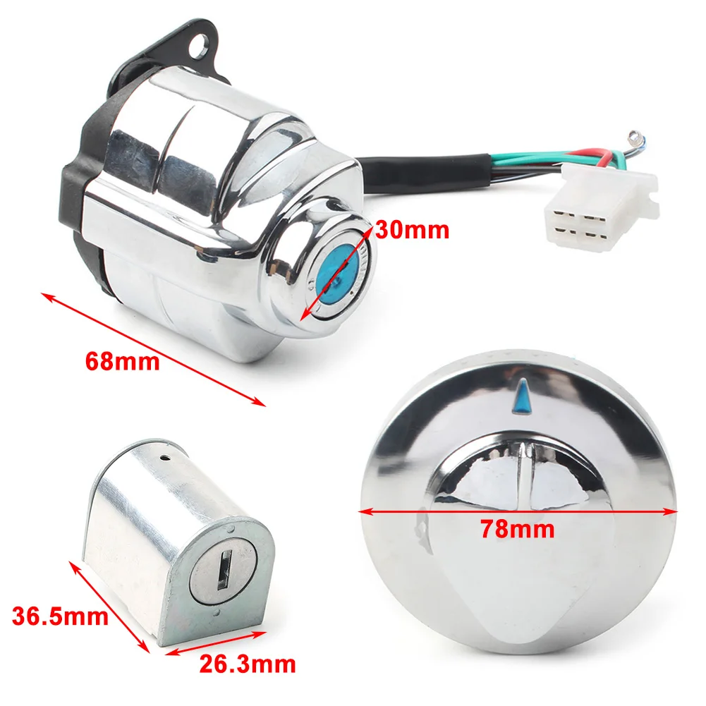 Motorbike Ignition Switch Gas Fuel Cap Helmet Lock Set For Honda VT250 Shadow VT400 VT600 VT750 Aluminum Alloy