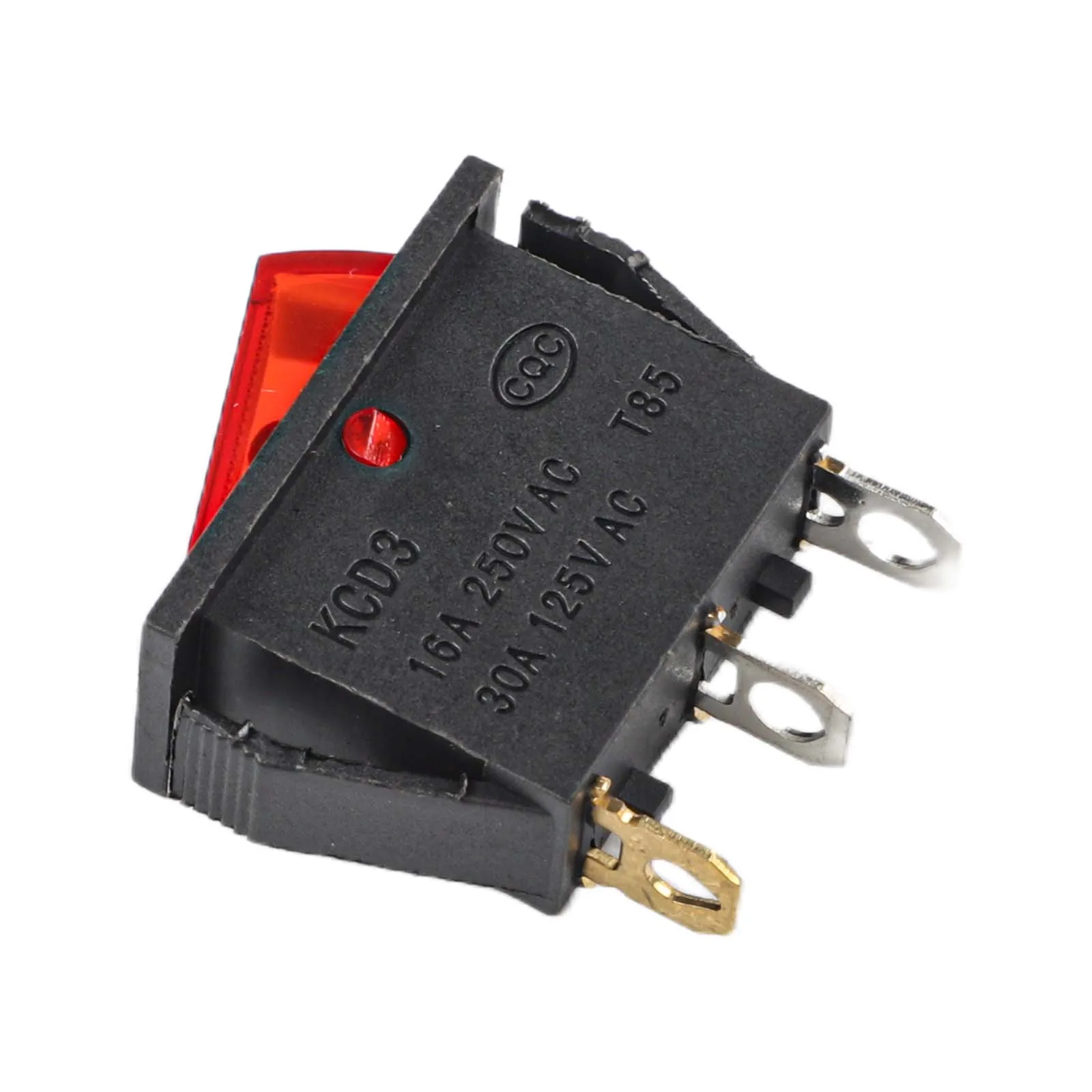 KCD3สวิตช์เปิด-ปิด3Pin DPST พลาสติกและโลหะรถเรือโยก15A20A เครื่องใช้ไฟฟ้า250V125VAC 31x14x32มม. สีแดง