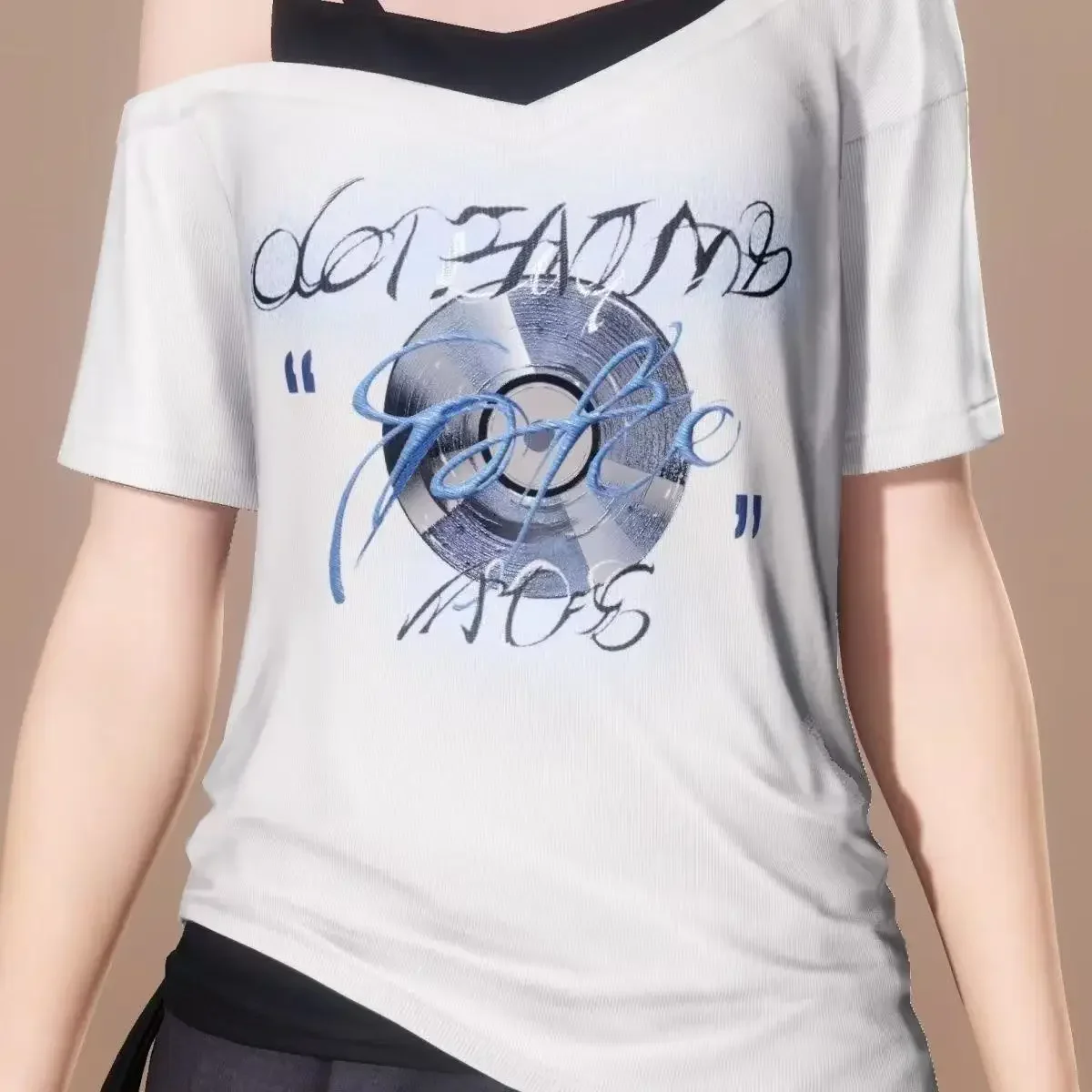 

Love and Deep Space cosplay main control summer style women's three piece set all cotton top elastic embroidery shorts