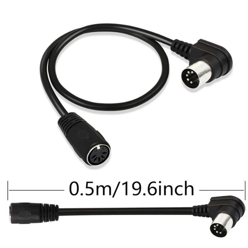 For Vintage Television Set, DVD, Monitor 0.5-3m DIN 5 Pin Cable, 5-PIN Din 90 Degree Male to Female Audio Adapter