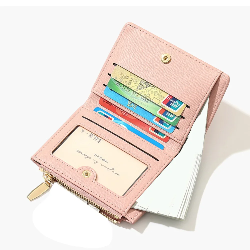 

Элегантный женский короткий кошелек из искусственной кожи, большая вместительная визитница, однотонная простая женская сумка для банковских/ID/кредитных карт