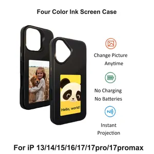Bilashmart NFC Funda Digital Phone Cover iphone 17 16 15 14 13 e Pro Max E ink Screen Case NFC Cases with Protector Coque Battery Free