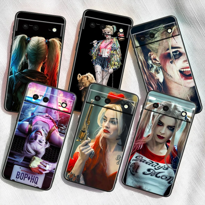 

The J-Jokers H-Harleens Quinzels For Google Pixel 9 8 7A 7 6A 6 5A 5 4 4A XL 5G Black Silicon Shockproof Shell Soft Phone Case