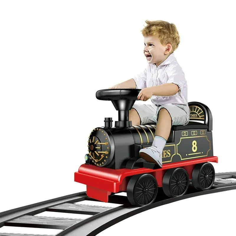 

Customizable Electric Train Kids Riding Toy Can Carry Train Rail Car Train Cabin Classical Model Baby Walker Stroller Toys Gifts