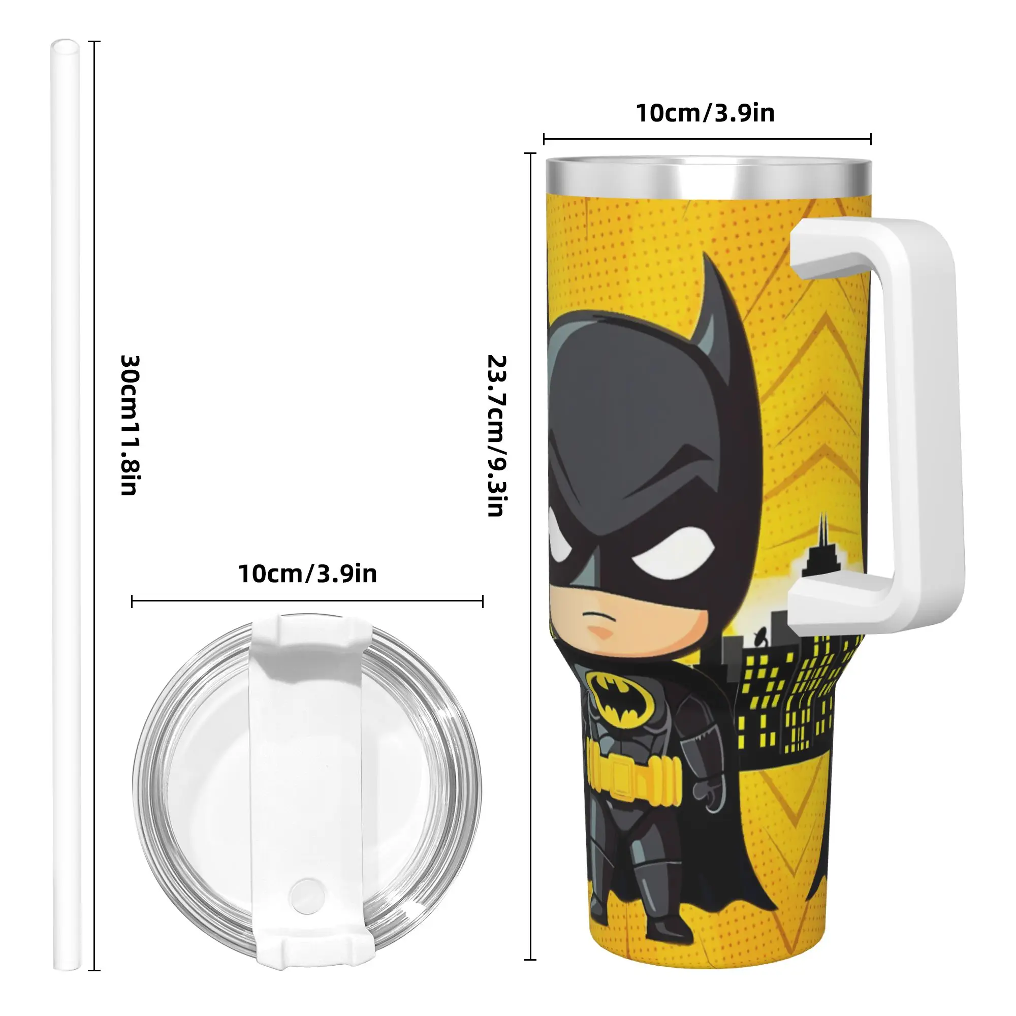 B-Batmans Cartoon Tumbler 3D Print Cold and Hot Water Bottle Leakproof Stainless Steel Thermal Mug Custom Beach Car Mugs view 4
