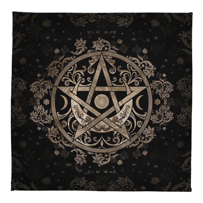 Altar Cloth Crystal Pendulum Crescent Moon Astrology Artifact Card Pad Aura Pentagram Tarot  Tablecloth