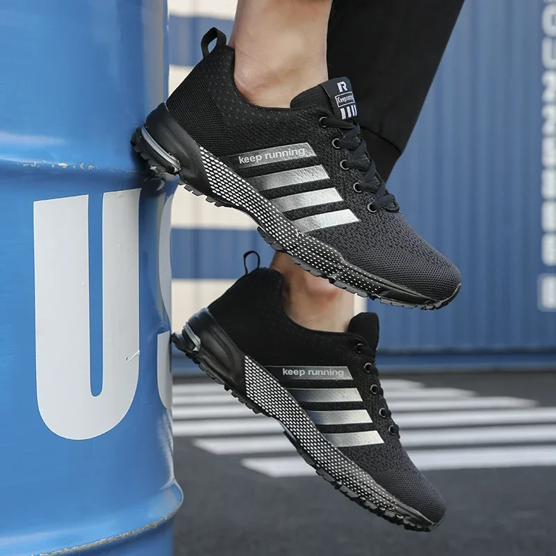 Men Sneakers Fashion Breathable Mesh Comfortable Black Sports Shoes Anti-Slip Outdoor Casual Running Mens Shoe Zapatillas Hombre image 5