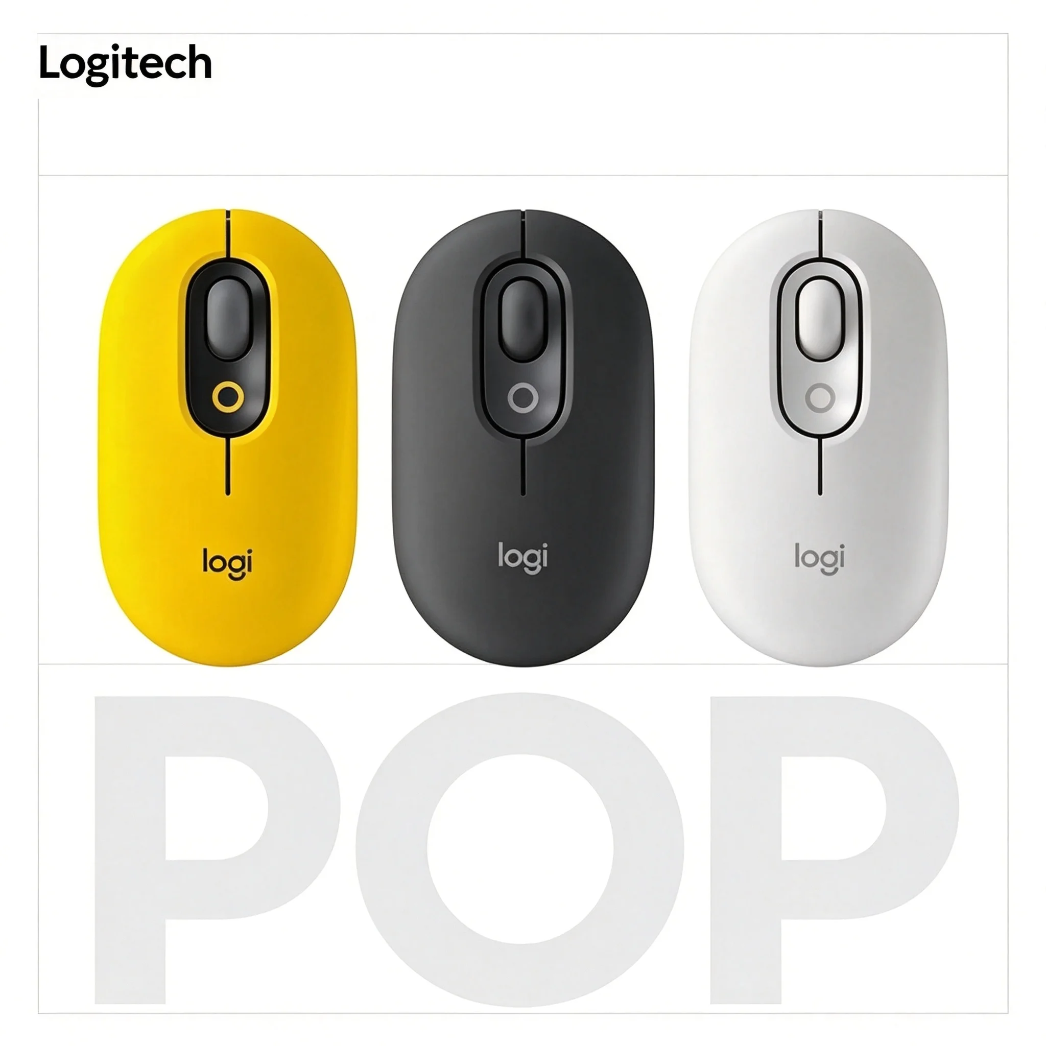 Logitech POP Mouse Wireless Bluetooth Mice Simple & Easy Setup Quiet Office Computer Mouse
