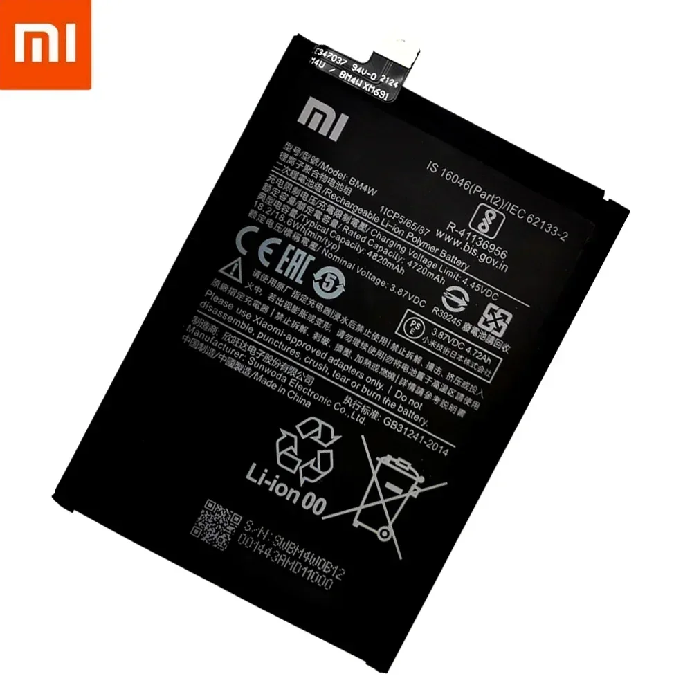 2024 Years 100% Original High Qulity 4820mAh BM4W Battery For Xiaomi Mi 10T lite 5G Batteries Bateria+ Free Tools Fast Shipping