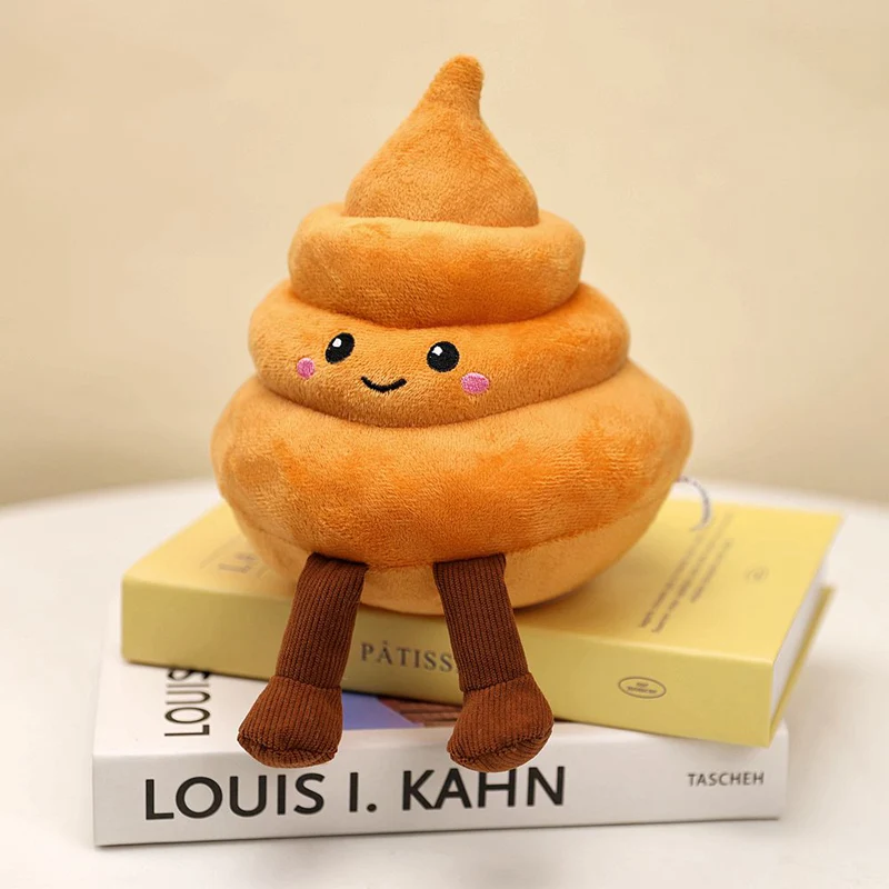 

Cute Smiley Poop Plush Toy with Legs Funny Brown Poop Stuffed Animal Doll for Home Decor and Prank Birthday Gifts.