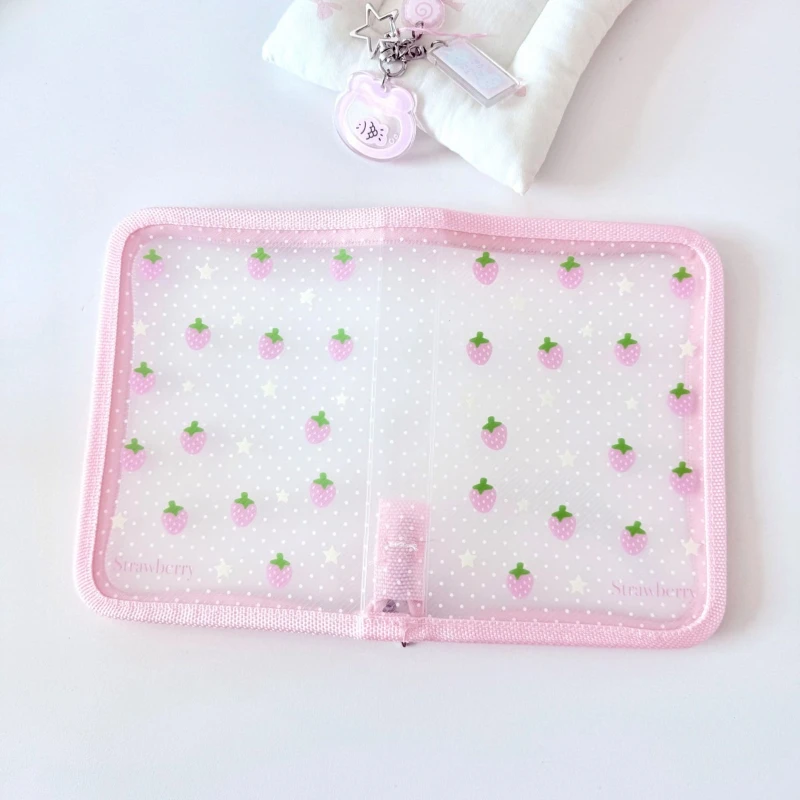 Borsa portaoggetti trasparente portatile in twill A6 Borsa portaoggetti in materiale per conto a mano con adesivo per piccole carte