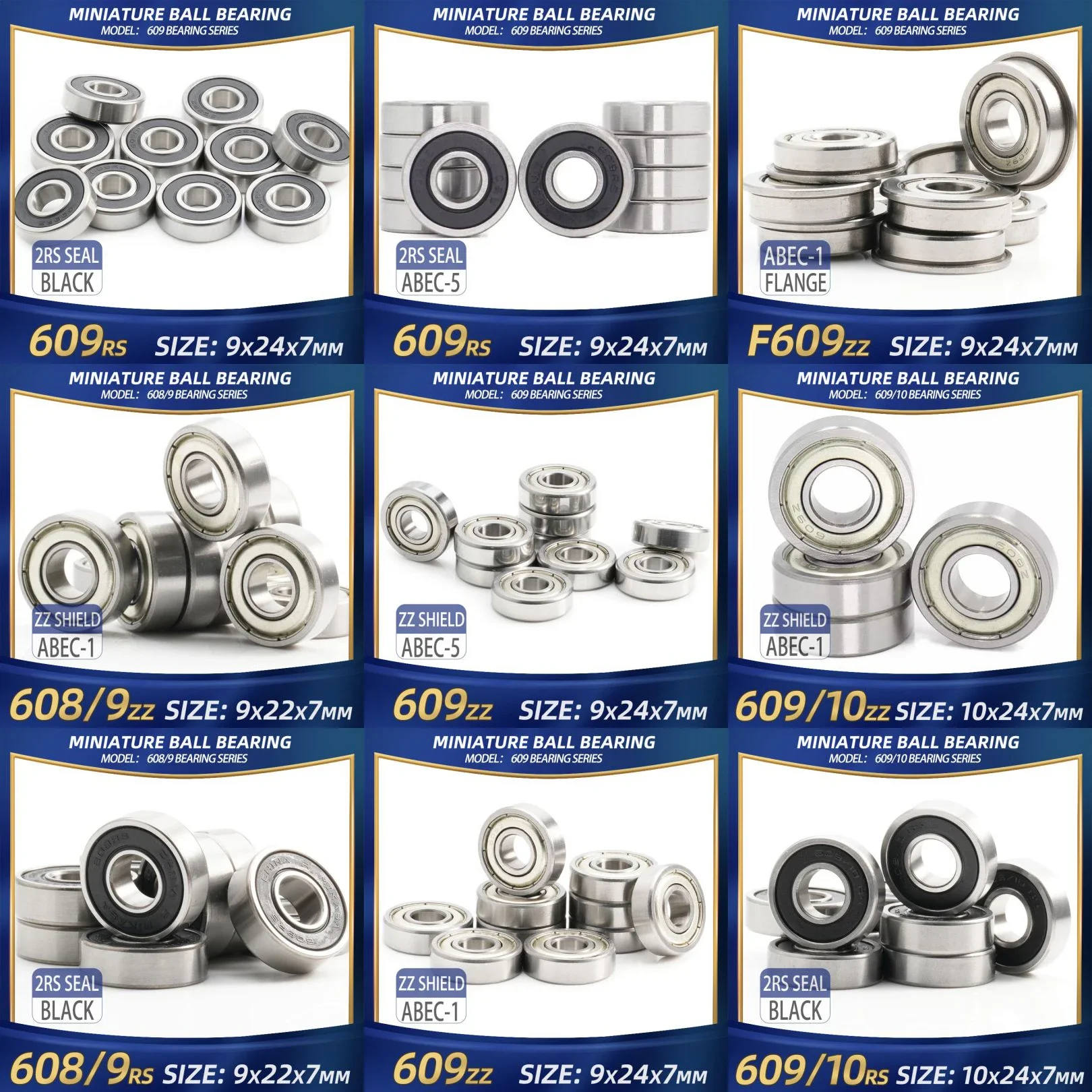 fushi-609-zz-rolamento-9x24x7mm-10-pecas-609zz-rs-2rs-rolamentos-de-peca-de-mao-de-flange-para-motores-industriais-fortes-de-alta-velocidade