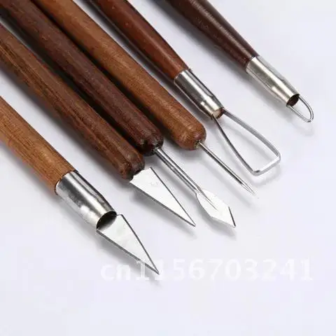 Wood Clay Sculpting Kit 6pcs/Set Smoothing Sculpt Carving Pottery Ceramic Tools Polymer Shapers Modeling Carved Tool Wax