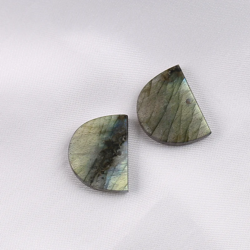 

B&F Labradorite Earring Beads, Handmade Natural stones beads, Polished Stones for jewelry Making Supplies