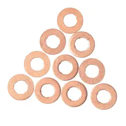 10pcs Fuel Injection Nozzle Holder Gasket Washers Replaces for Car Copper Fuel Injector Shim Washers